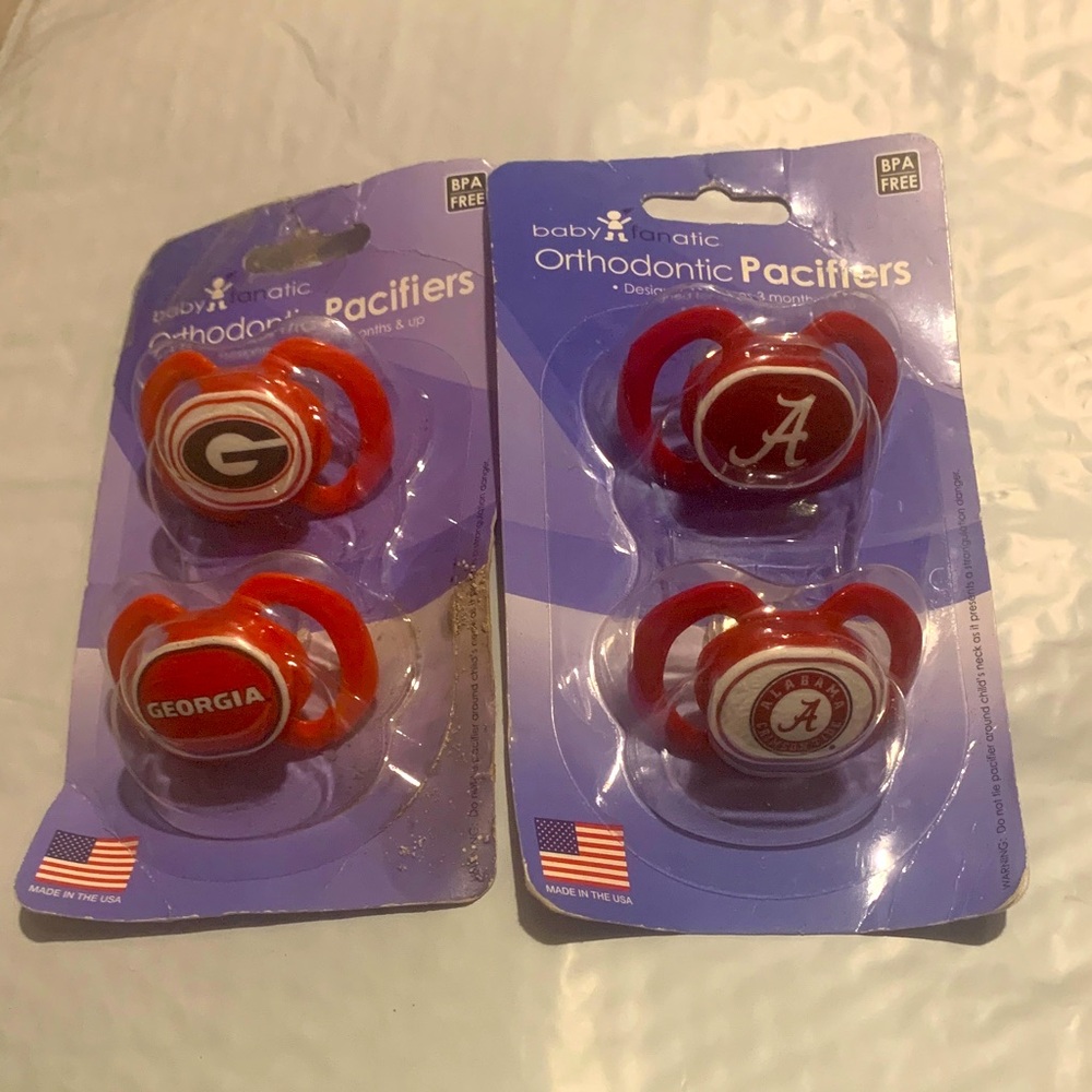 Baby Fanatic Red Orthodontic Pacifiers with Team Logos